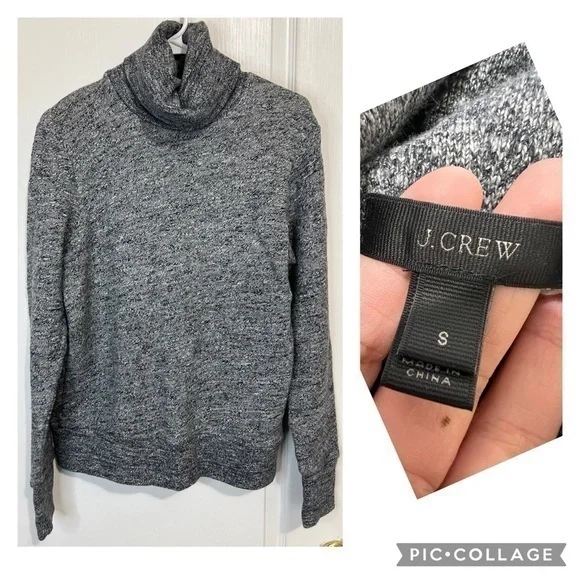 J.Crew Relaxed Heather Turtleneck Sweatshirt size 8 - Picture 1 of 14